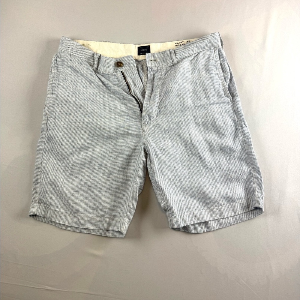 J. Crew Light Gray Linen-Blend Men's Flat Front Shorts